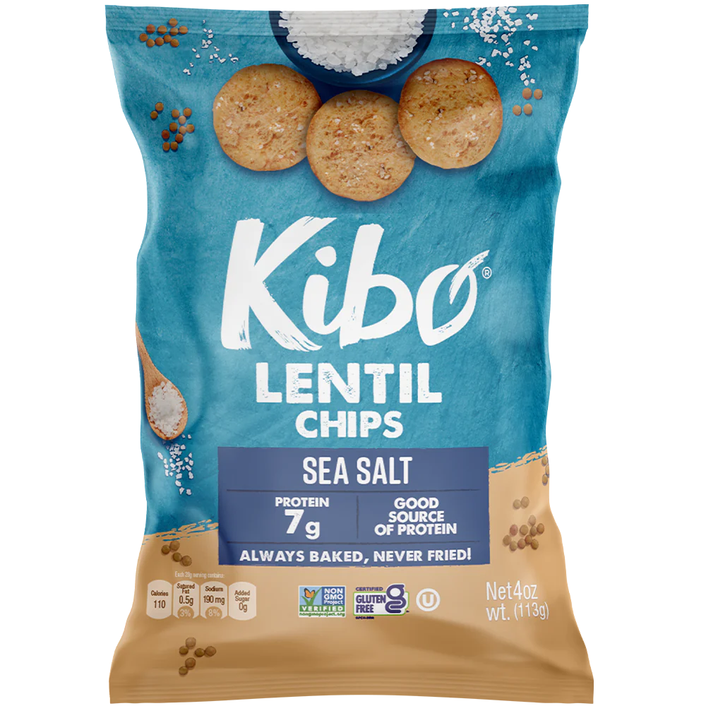 Chips Lentil Sea Salt KIBO 6ct/4 Oz