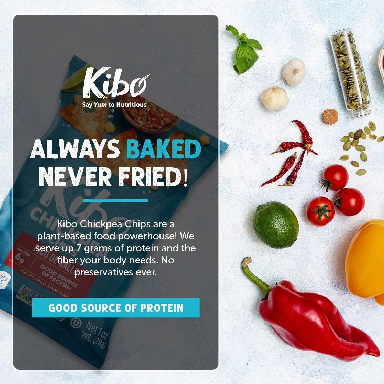 Chips Chickpea Pico de Gallo KIBO - 12ct/1oz