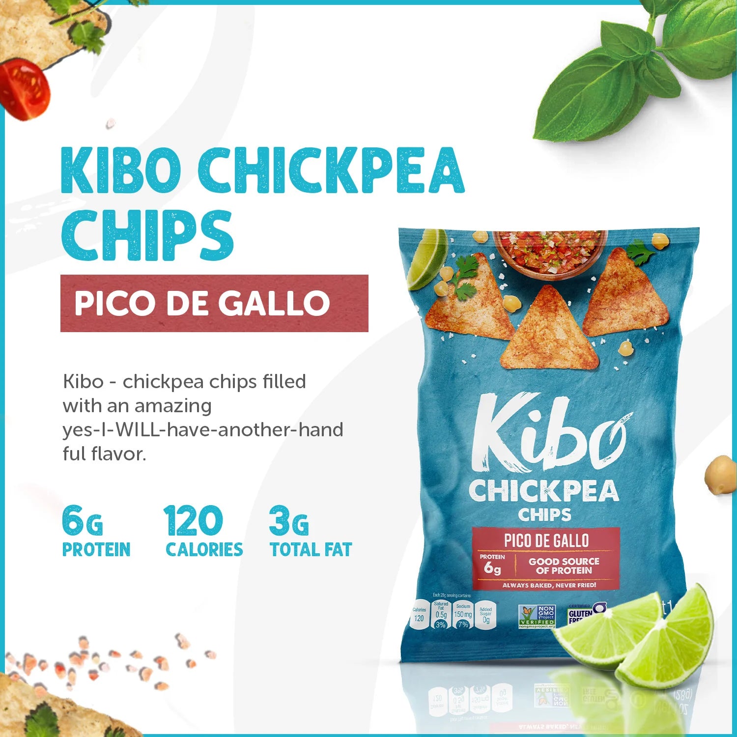 Chips Chickpea Pico de Gallo KIBO - 12ct/1oz