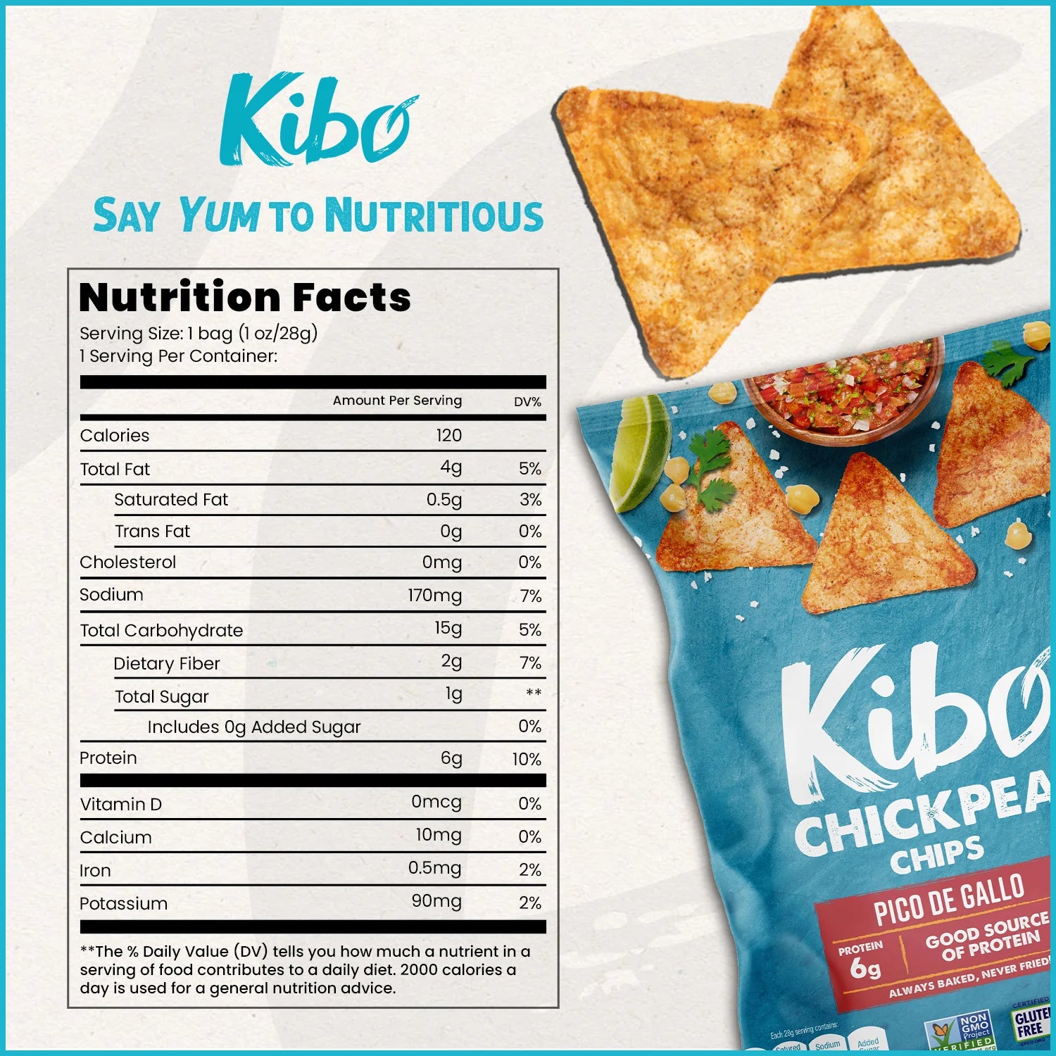 Chips Chickpea Pico de Gallo KIBO - 12ct/1oz