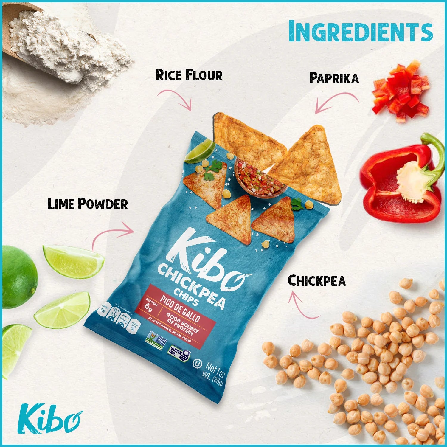 Chips Chickpea Pico de Gallo KIBO - 12ct/1oz