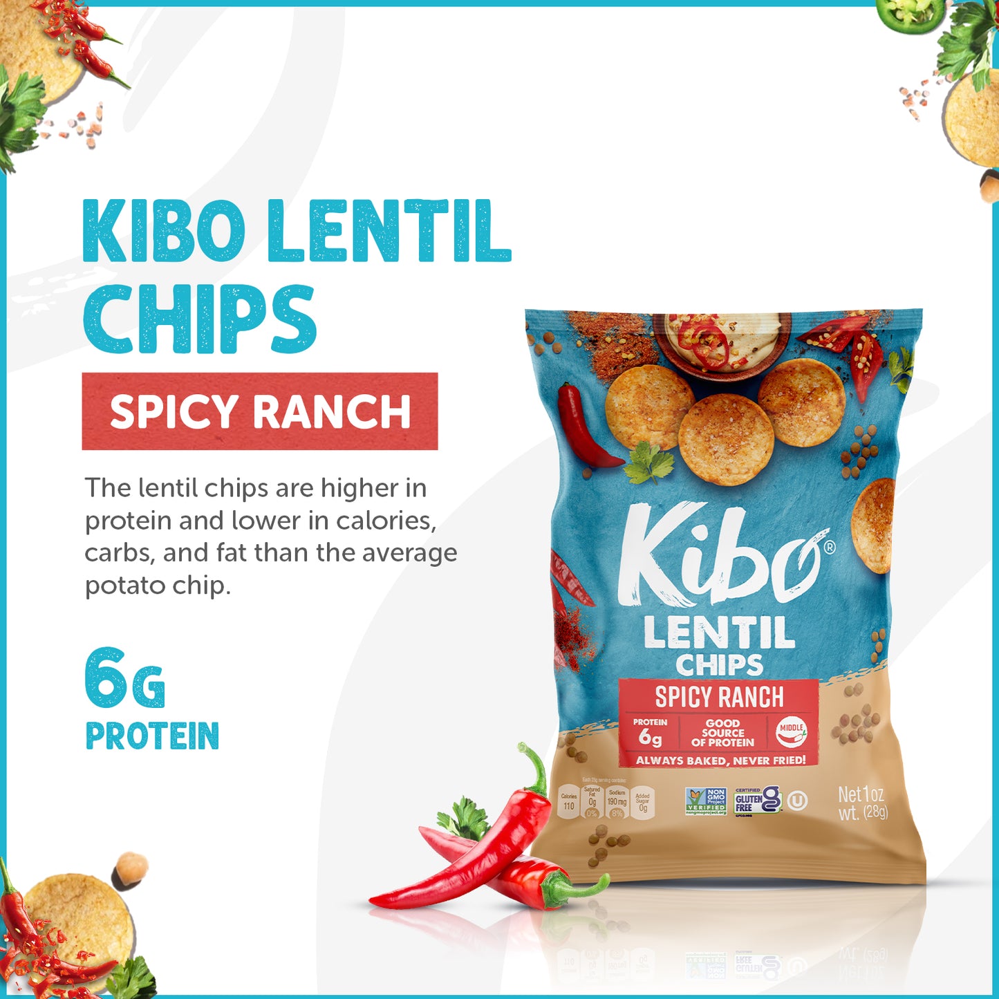 LENTIL CHIPS SPICY RANCH